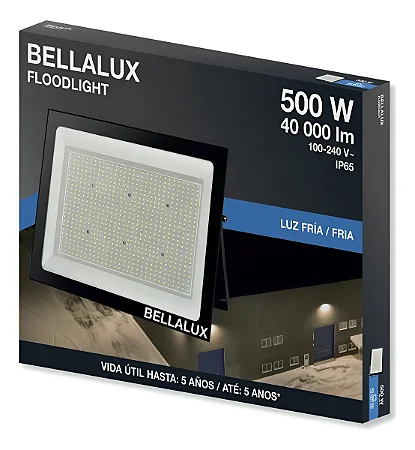 Refletor 500w 6500k 40000lm Bivolt 7023945 - Bellalux Branco-frio