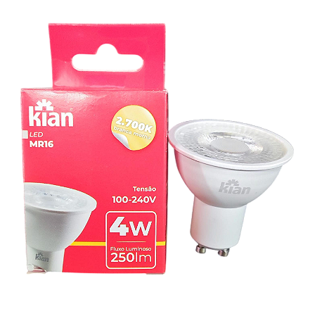LAMPADA LED MR16 4W 2,7K GU10 250ML KIAN