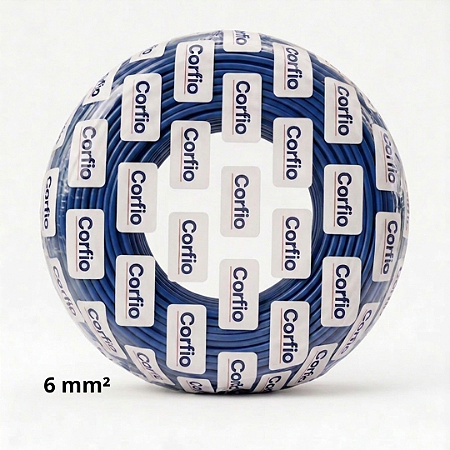Cabo Flexível 6,0 mm Corfio 750V Antichamas Rolo 100m