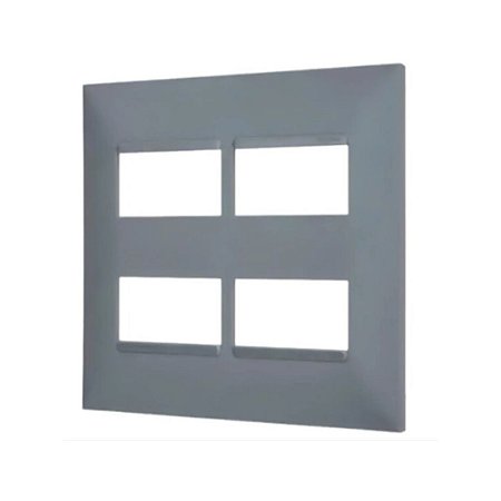 Placa 4x4 Posto 2+2 postos separados Cinza - Pial Plus+ 618514CZ