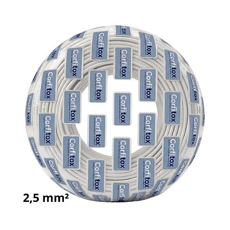Cabo Flexivel 2,5mm Atox Branco Corfitox - Rolo 100 metros