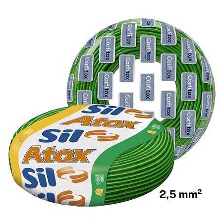 Cabo Flexivel Atox 2,5mm Verde 100m Sil / Corfio