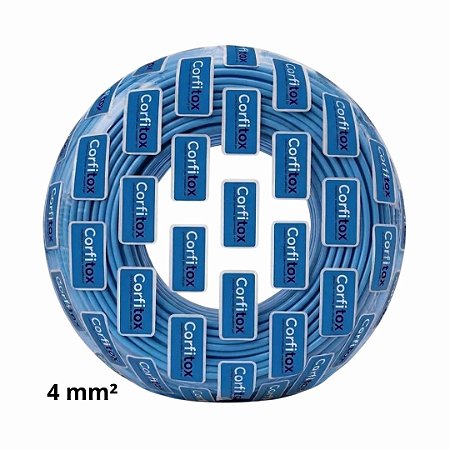 Cabo Flexivel 4mm Atox Azul Corfitox - Rolo 100 metros
