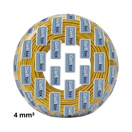Cabo Flexivel 4mm Atox Amarelo Corfitox - Rolo 100 metros
