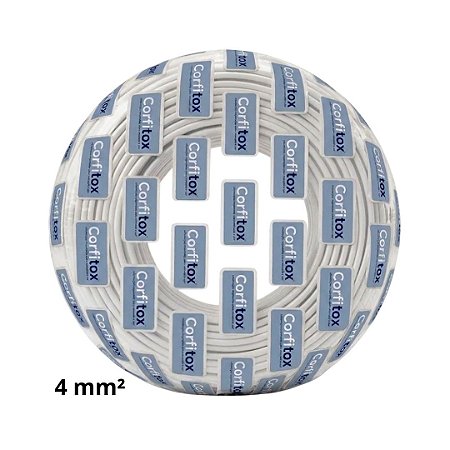Cabo Flexivel 4mm Atox Branco Corfitox - Rolo 100 metros