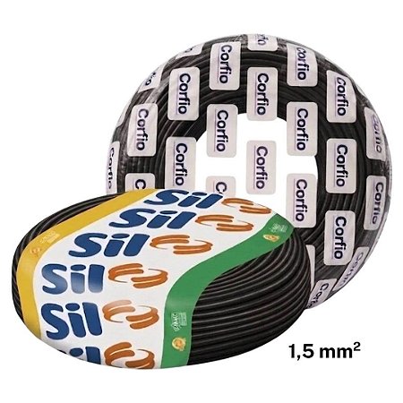 Cabo Flexivel 1,5mm Preto 100m Sil / Corfio