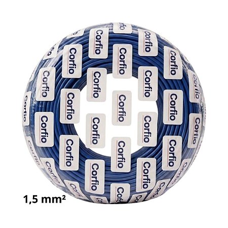 Cabo Flexível 1,5mm Azul 750V Corfio (Rolo com 100m)