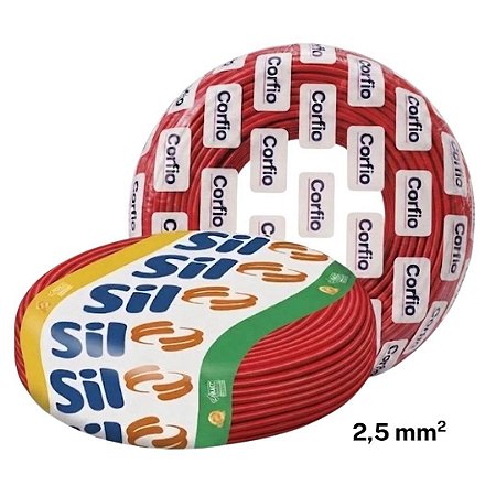 Cabo Flexivel 2,5mm Vermelho 100m Sil / Corfio