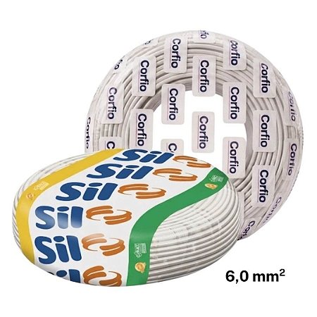 Cabo Flexivel 6mm Branco 100m Sil / Corfio