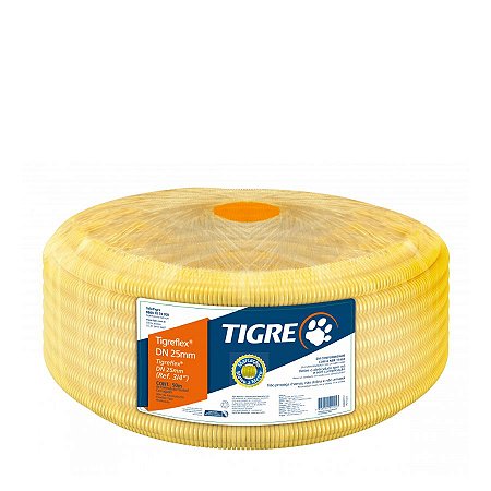 ELETRODUTO CORRUGADO TIGREFLEX 1" AMARELA (ROLO 25MTS)