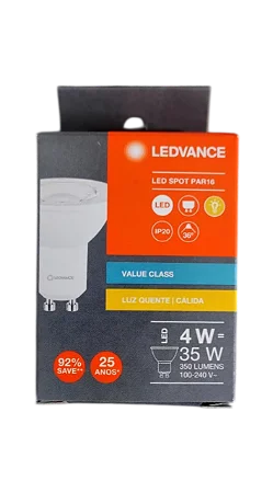 Led Spot Par16 GU10 Luz Quente 4W / 350 Lumens 2700K LEDVANCE