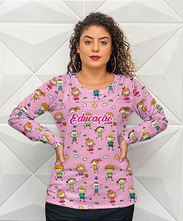 Blusinha Manga Educação