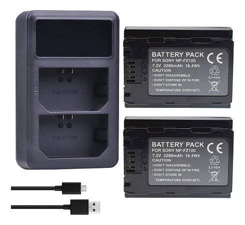 Kit 1x2 Np-fz100 P/ Sony A7riii A7riv A7siii Fx3 Fx30 Cinema