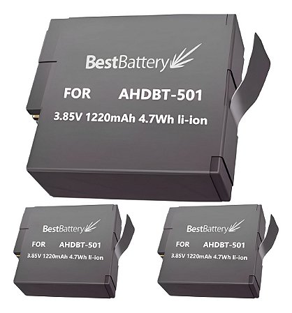 Kit 3 Ahdbt-501 P/ Gopro Hero 5 Hero 6 Hero 7 Hero