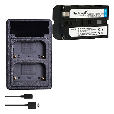 Kit Bateria Np-f550/np-f570  Para Sony Ccd-sc5 sc55 sc6 sc65