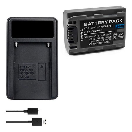 Kit 1x1 Bateria NP-FP50 P/ Sony DCR-HC30 HC32 HC36 HC40 HC42