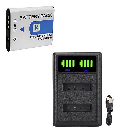 Kit 1 Bateria NP-BK1/FK1  Para Sony CyberShot DSC-S750, S780