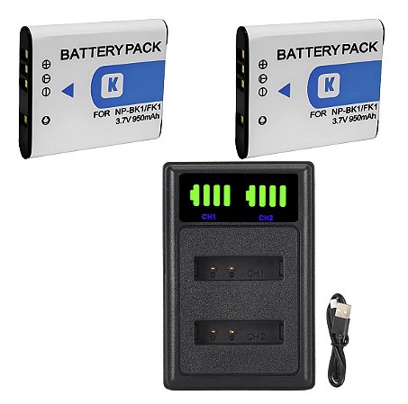 Kit 2 Baterias NP-BK1/FK1 Para Sony CyberShot DSC-S750, S780