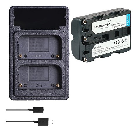 Carregador + 1 Bat. Fm500  P/ Sony Dslr A350 A300 A200 A10