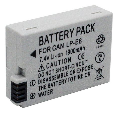 Bateria Lp-e8 1900mAh 7.4V P/ Canon Eos 550D, 600D 650D 700D