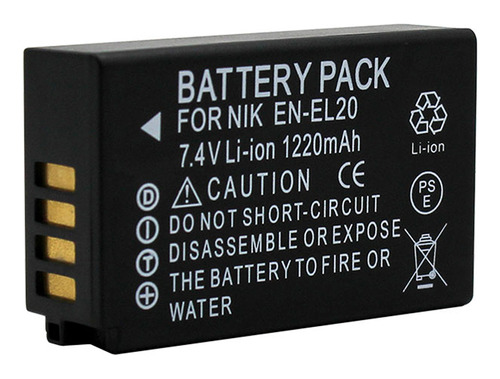 Bateria En-el20 1220mAh 7.4V Para Nikon KeyMission 80, P1000