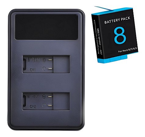 Kit Bateria Ahdbt-801 1680mAh 3.85V P/ GoPro Hero 5, 6, 7, 8