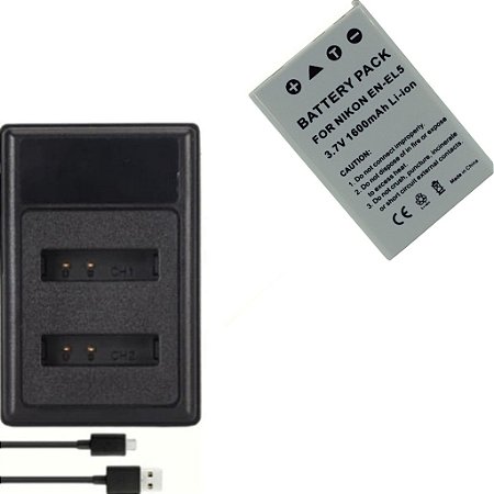 Kit Carregador + Bateria En-el5 Para Nikon Coolpix P6000 P80