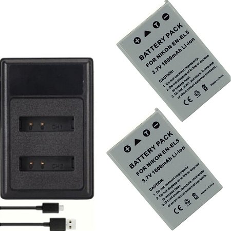 Kit 2 Baterias En-el5 Para Nikon Coolpix P5000 P5100 P520 P4