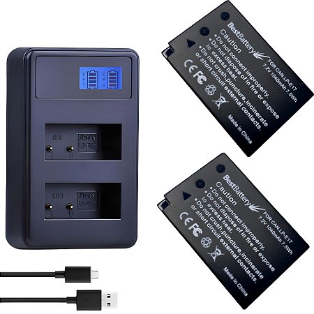 Kit 2 Baterias LP-E17 1040mAh 7.2V Para Canon EOS M6 Mark II