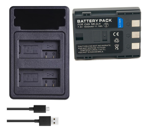 Kit Carregador + Bateria NB-2L P/ Canon PowerShot S50 S60 G9