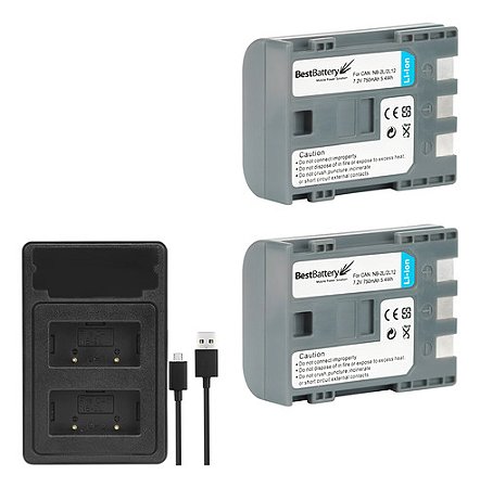Kit 2 Baterias NB-2L Para Canon PowerShot SX120 IS, SX130 IS