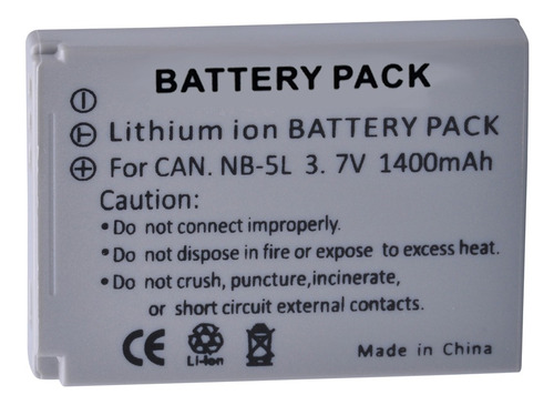Bateria NB-5L 1400mAh 3.7V P/ Canon PowerShot SX260HS, SD900