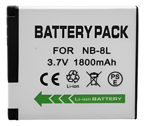 Bateria NB-8L 1800mAh 3.7V P/ Canon PowerShot A3200 IS A2200