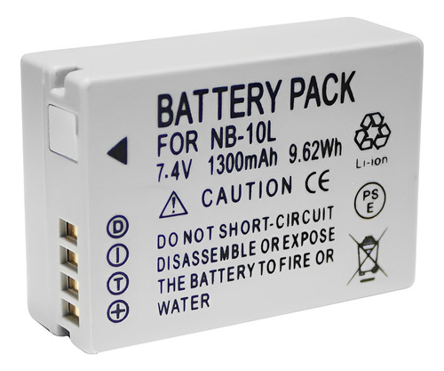 Bateria NB-10L 1300mAh 7.4V P/ Canon PowerShot G1 X G3 X G15