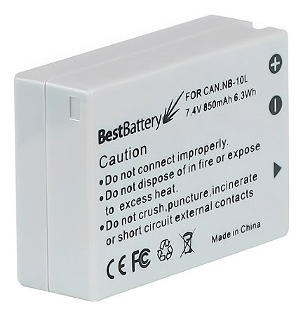 Bateria NB-10L 850mAh 7.4V P/ Canon PowerShot SX40HS, SX50HS