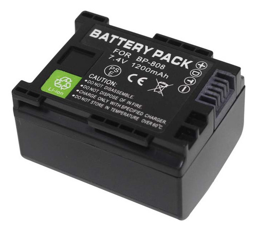 Bateria BP-808 1200mAh 7.4V Para Canon FS-10 100 11 200 305