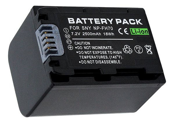 Bateria  NP-FH70 2500mAh 7.2V Para Sony DCR-DVD306E, DVD310E