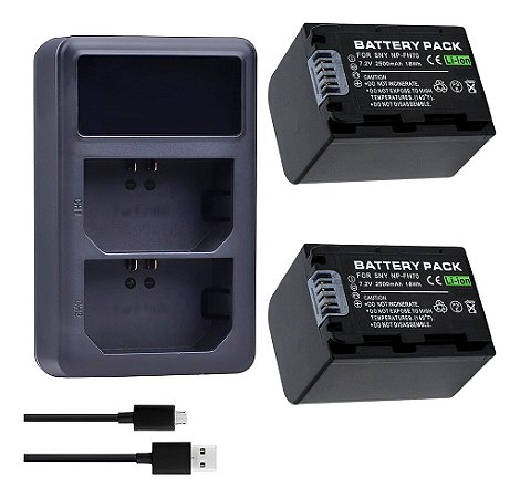 Kit 1x2 Baterias NP-FH70  P/ Sony DCR-SR52C SR52E SR55 SR55C