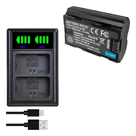 Kit Np-w235 P/ Fujifilm S20 Gfx 50s 100 100s Ii Ft-xh Vbg-xh
