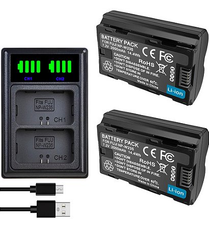 Kit 1x2 Np-w235 Para Fujifilm S20 Gfx 50s 100 100s Vg-gfx100