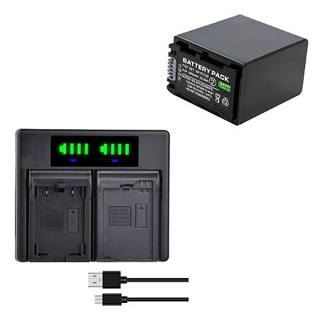kit Carregador +  Bateria  Np-Fv100  P/ Sony Hdr-Xr150 Xr550 Sr68 Sr88