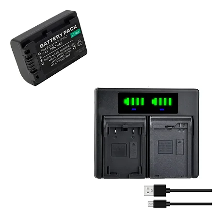 Kit Bateria + Carregador NP-FV50 p/ Filmadora Sony Handycam | Ponto Tech