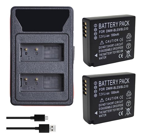 Kit 1x2 Dmw-ble9e/dmw-blg10 Para Panasonic Lumix Dmc-gf5 Dmc-gf3
