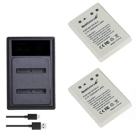 Kit 1x2 Baterias En-el5 Para Nikon Coolpix P5000 P5100 P520 P4
