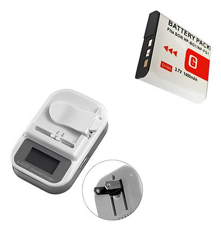 Bateria NP‑BG1 3.7V + Carregador Universal LCD Ponto Tech