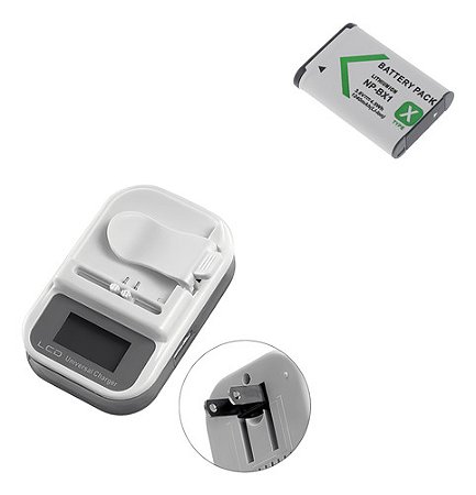 Kit 2 Baterias NP‑BX1 3.6V + Carregador Universal LCD Ponto Tech