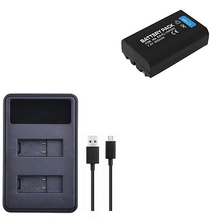 kIT Bateria EN-EL1 e Carregador para Nikon 4300 4500 4800 5000 5700 775 8700