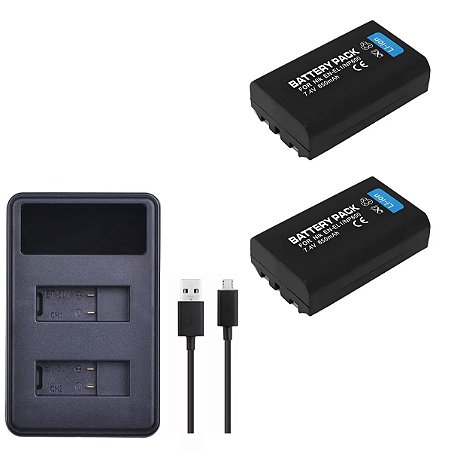 kIt 2 Bateria EN-EL1 e Carregador para Nikon 4300 4500 4800 5000 5700 775 8700