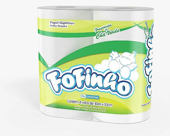 Papel Higiênico Fofinho Folha Simples Pct 4 Rolos Cha Verde
