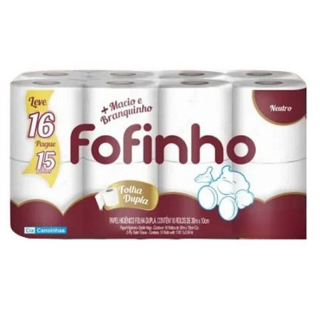 Papel Higiênico Fofinho Folha Dupla Pct C/16 Rolos LEVE MAIS PAGUE MENOS